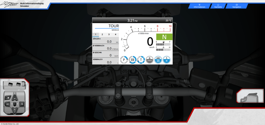 Honda Africa Twin Multi-Informationsdisplay Simulator